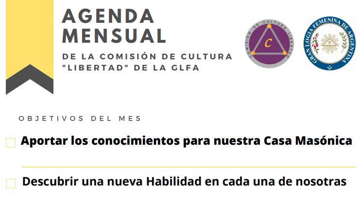 Agenda mensual de la Comisión de Cultura Libertad – Septiembre