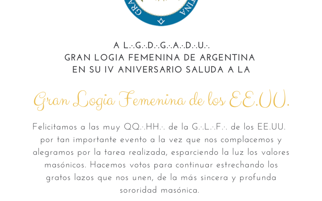 Salutación Gran Logia Femenina de los EEUU