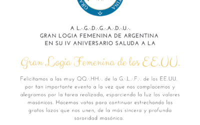 Salutación Gran Logia Femenina de los EEUU